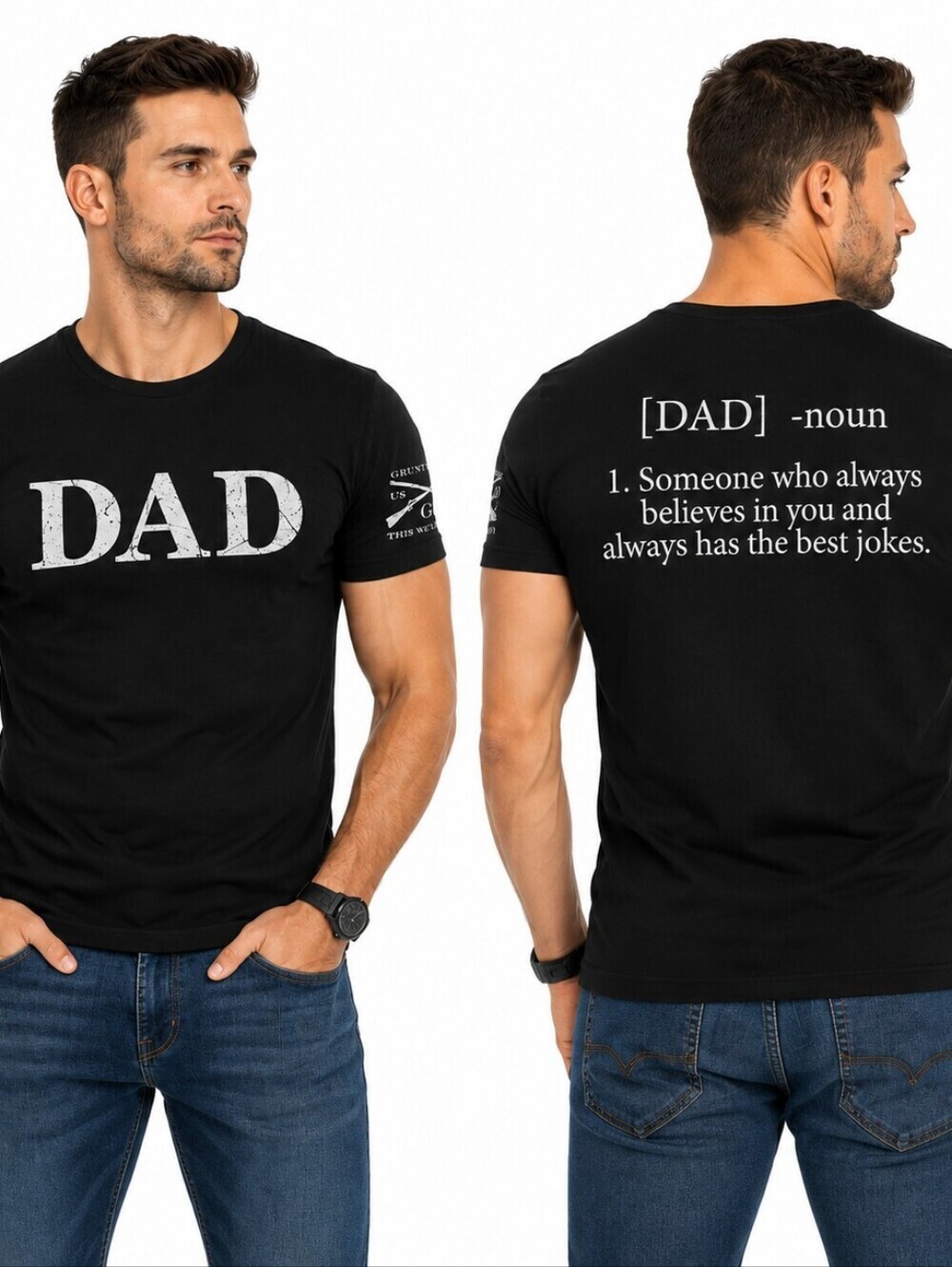 Grunt Style DAD Graphic T-Shirt Men’s Medium Black Father’s Day Gift